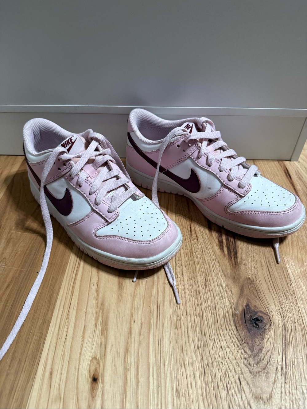 Nike Women’s Pink, White and Burgundy Low-Top Sneakers